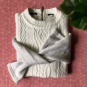 Maison Scotch mixed media mock neck sweater - size small